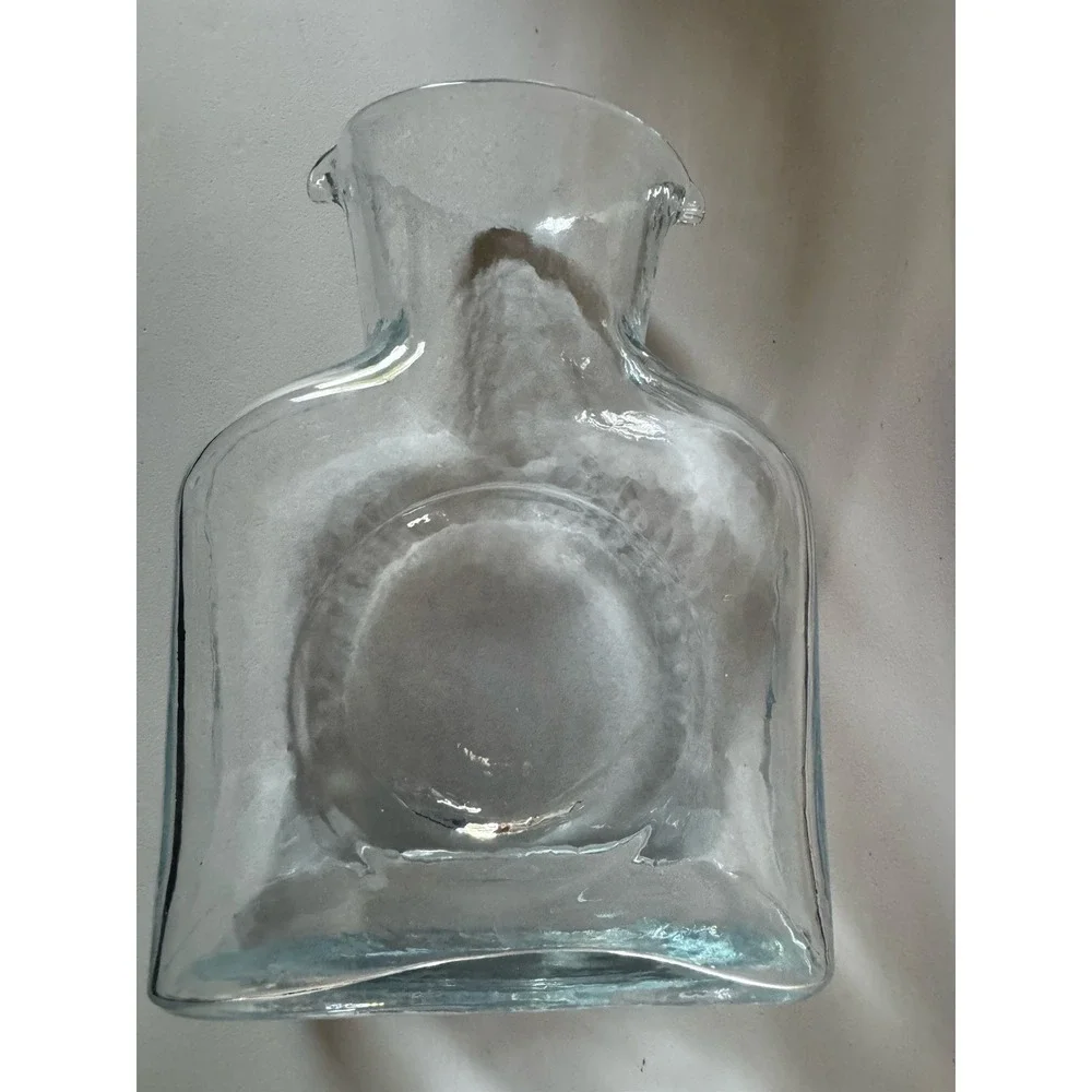 Vintage Blenko Glass #384 Water Carafe - Hand‎ Blown Crystal Clear - Dual Spout